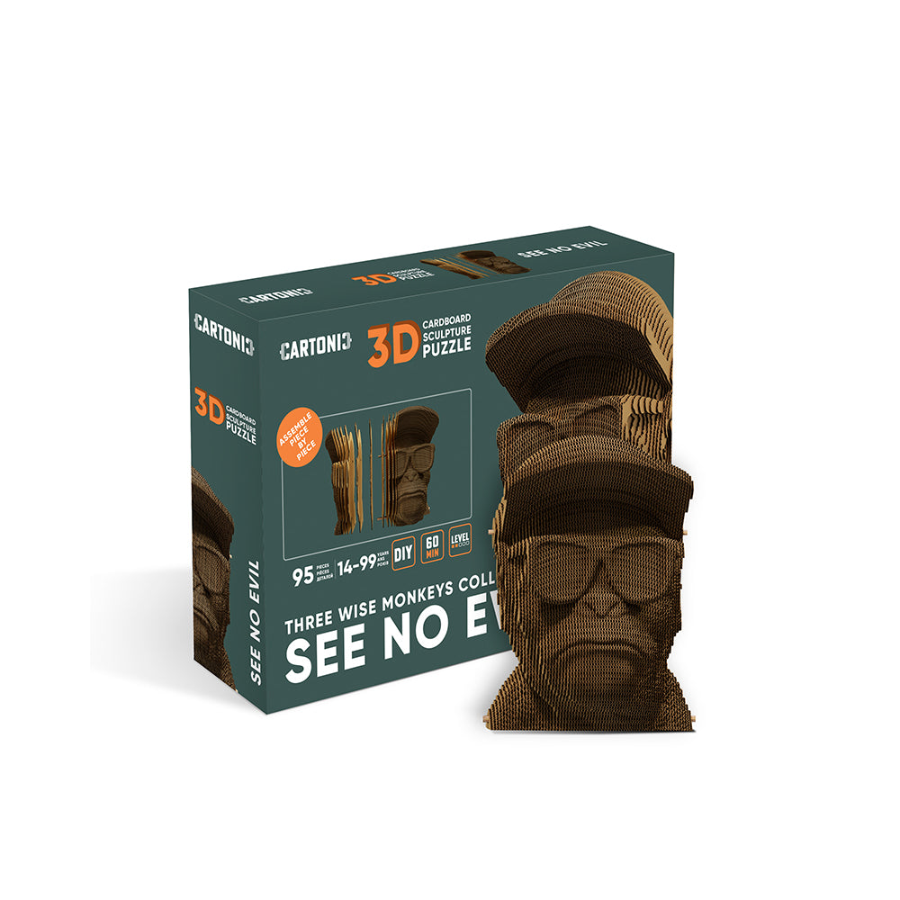 Cartonic 3D Pussel TRE VISA APOR- Inte se något ont
